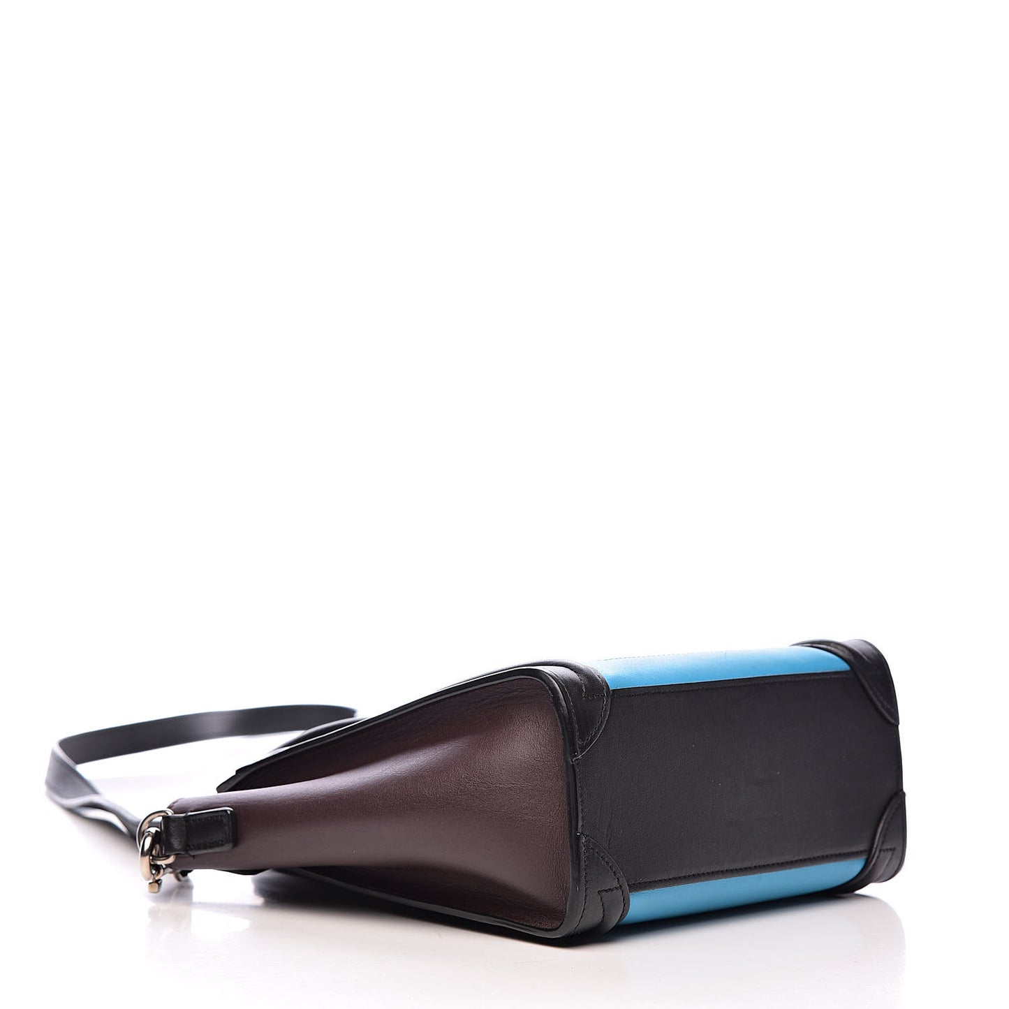 Smooth Calfskin Nano Tri-Color Luggage Turquoise