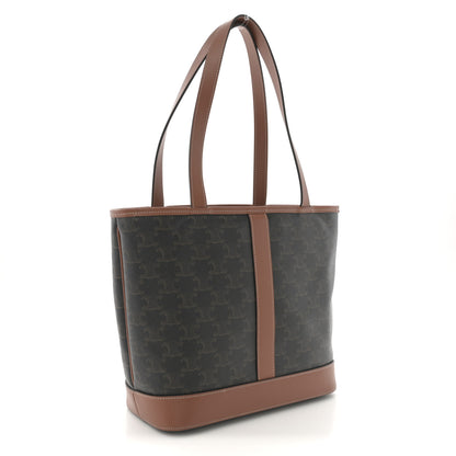 Celine Triomphe Canvas Calfskin Small Cabas Bag Tan 3 of 11