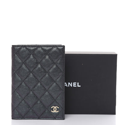 Chanel Iridescent Caviar Quilted Passport Holder Black 10 of 10