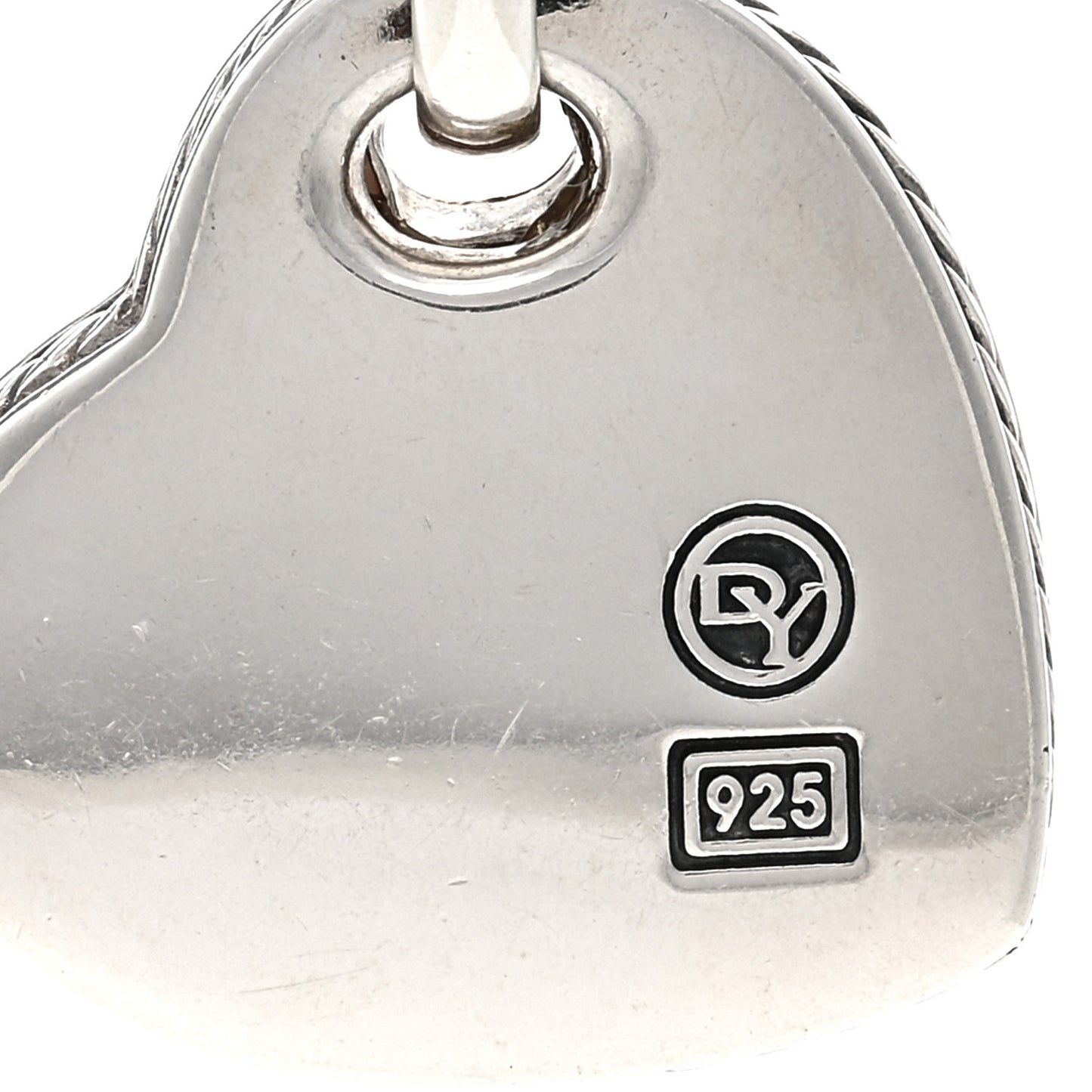 DAVID YURMAN Sterling Silver Diamond Rhodochrosite Heart Pendant Necklace