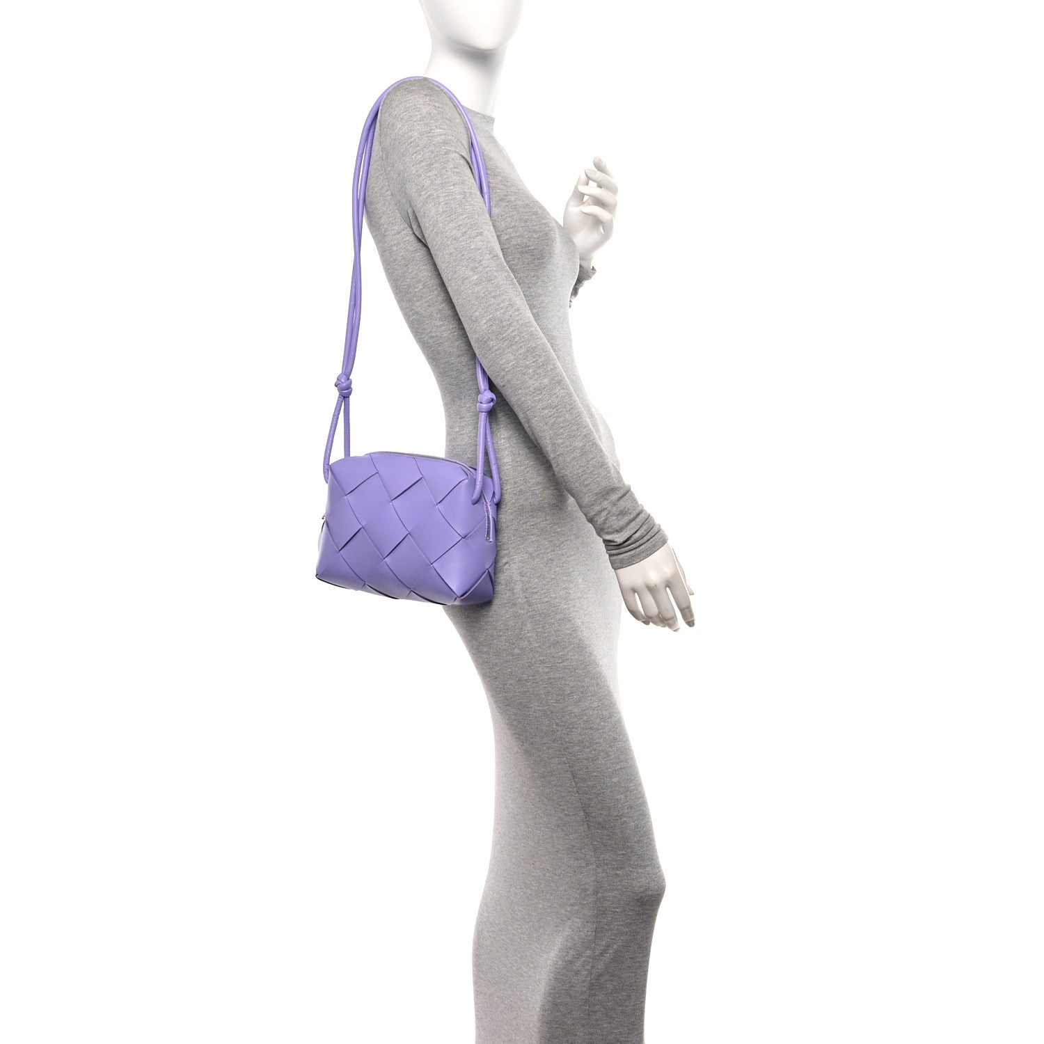 Bottega Veneta Lambskin Maxi Intrecciato Small Cassette Camera Bag Wisteria 2 of 9