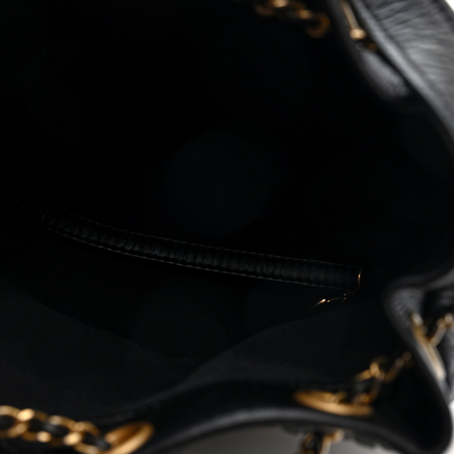 Chanel Crumpled Calfskin Coco Pleats Small Drawstring Bag Black 5 of 10