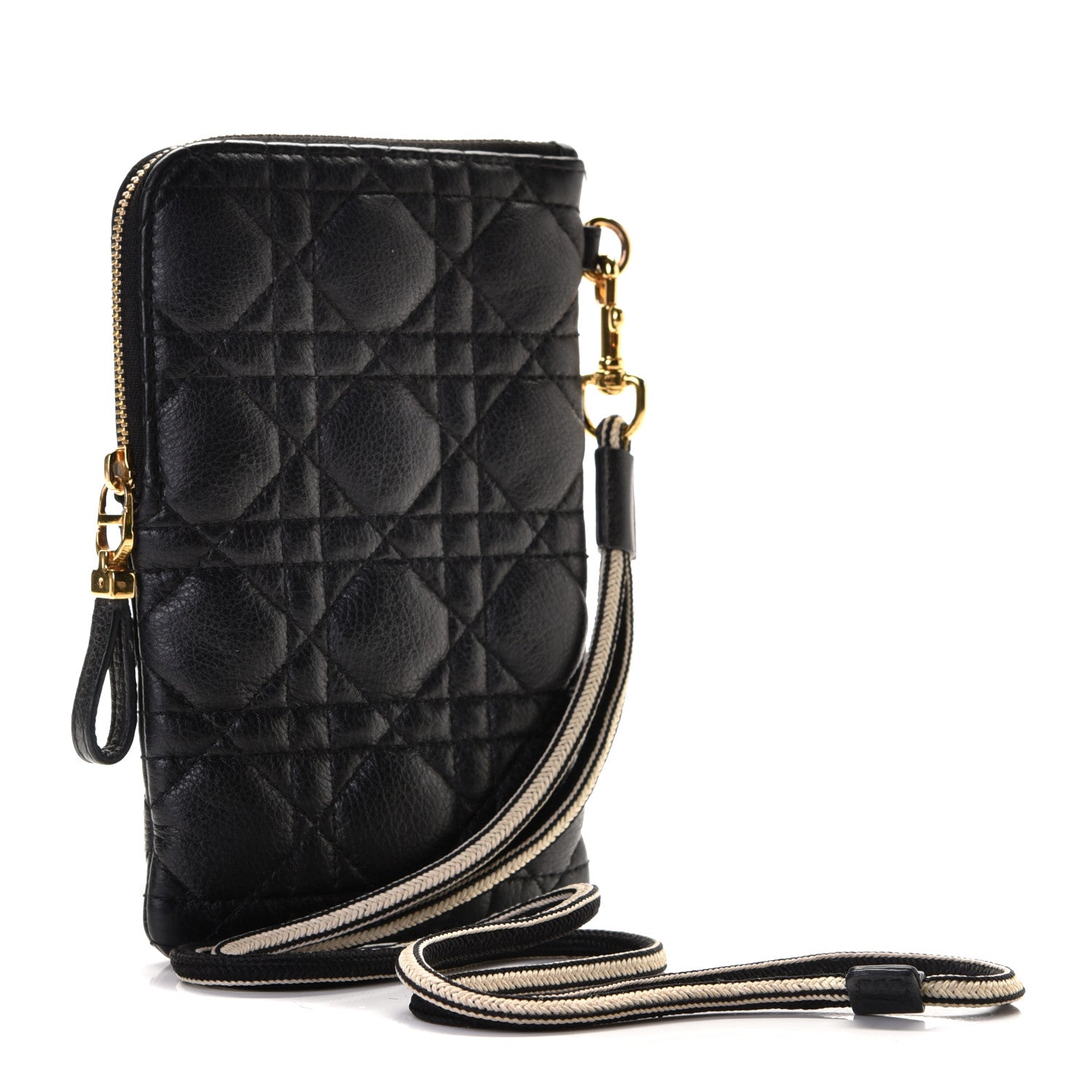 Christian Dior Supple Calfskin Cannage Caro Multifunctional Pouch Black 2 of 6