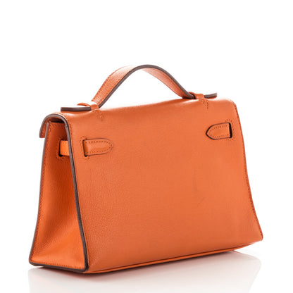 Hermes Swift Kelly Pochette Clutch Orange 3 of 20