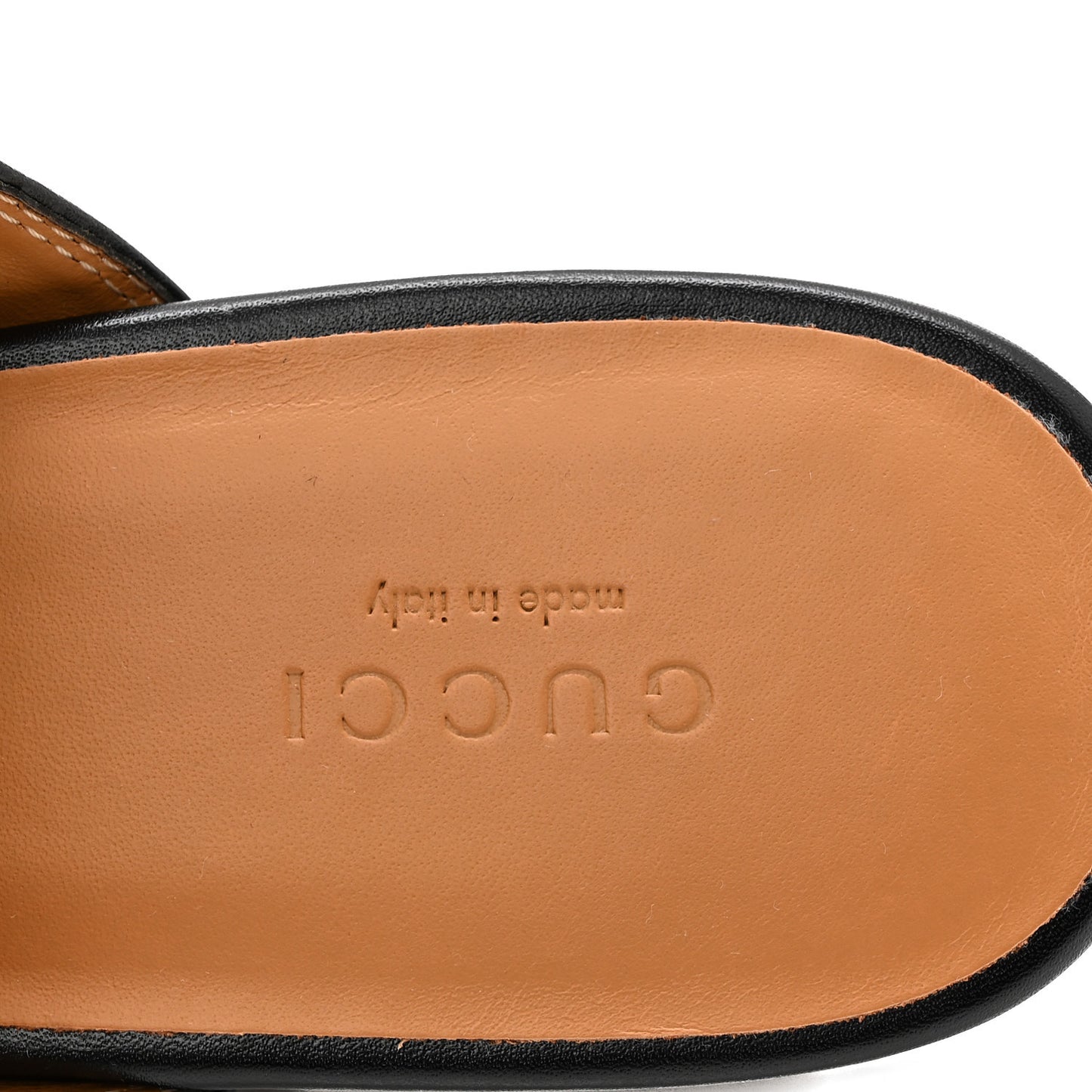 Glamour Calfskin Guccissima Womens Princetown Slippers 38.5 Black