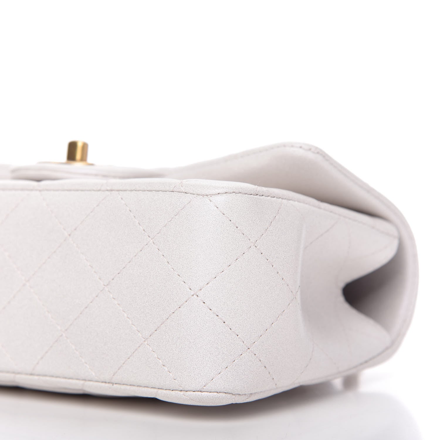 Chanel Iridescent Lambskin Quilted Mini Top Handle Rectangular Flap White 7 of 11