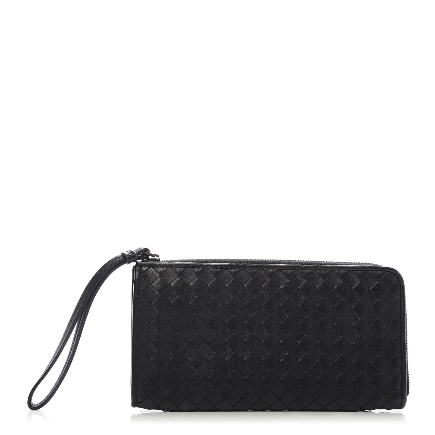 Nappa Intrecciato Zip Around Wallet Black