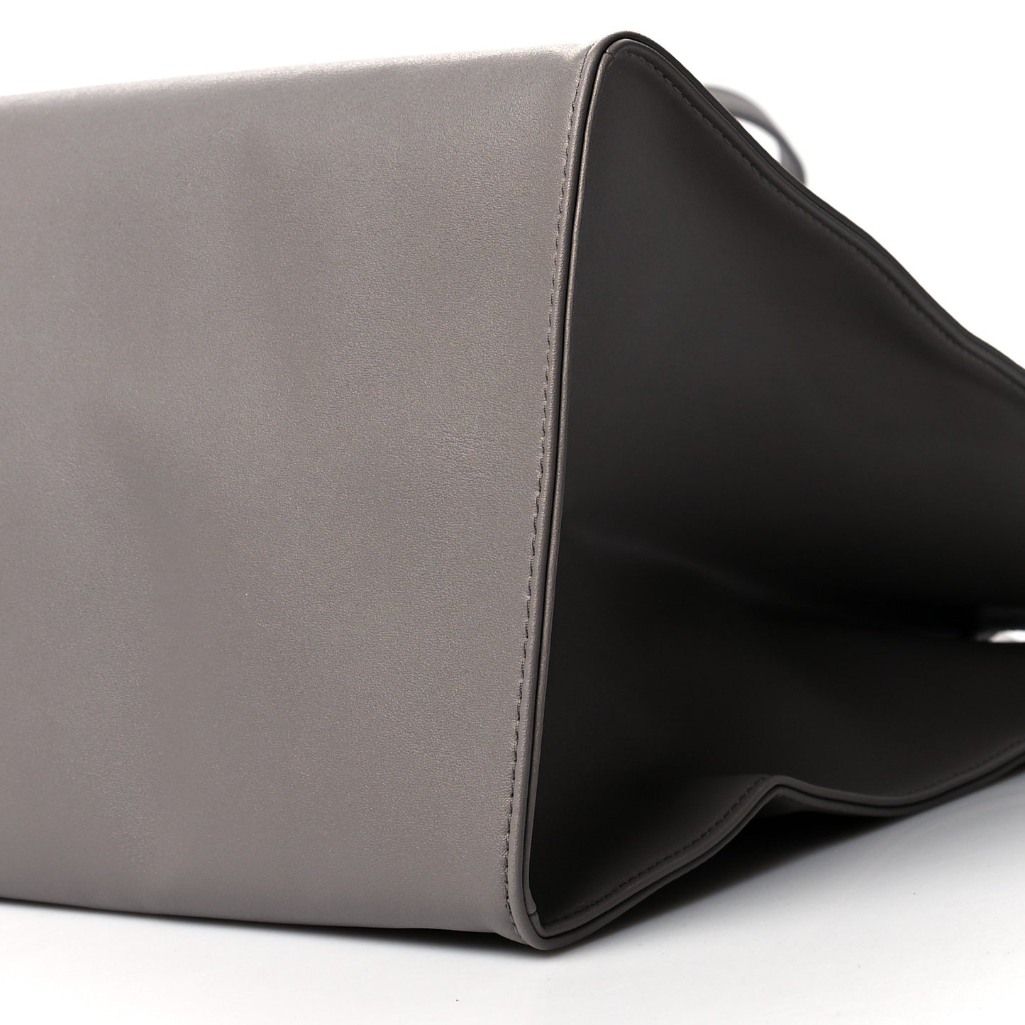 Vegan Leather Large Shopping Bag Grey
