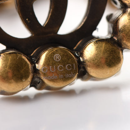 Gucci Metal Crystal Double G Bracelet Aged Gold 4 of 5