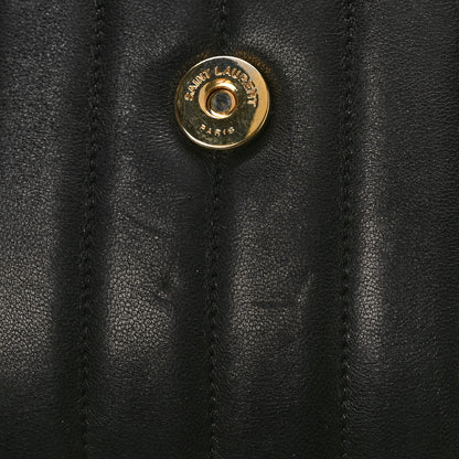 Saint Laurent Lambskin Matelasse Monogram Medium Vicky Chain Bag Black 10 of 10