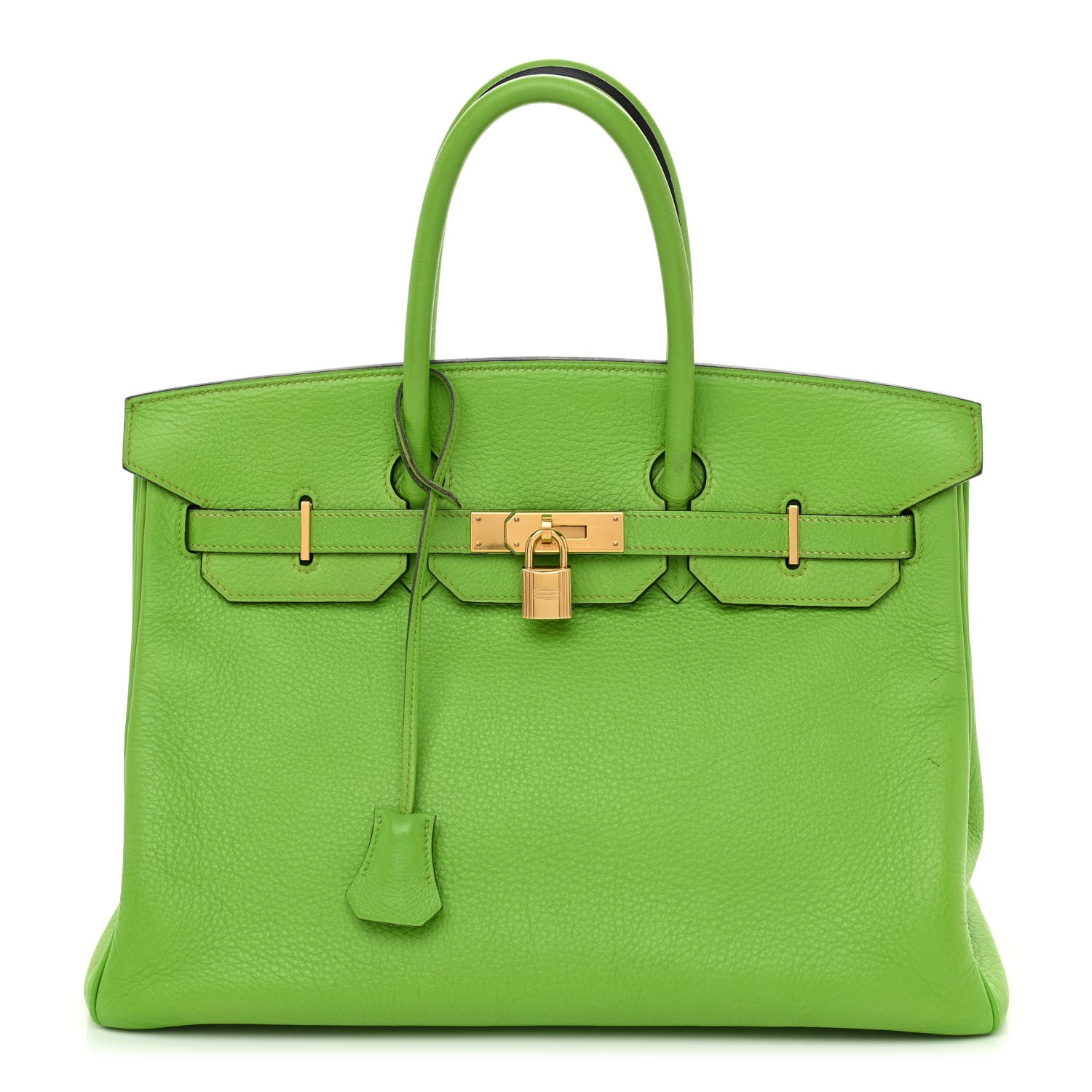 Hermes Taurillon Clemence Birkin 35 Vert Cru 1 of 13