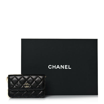 Chanel Calfskin Quilted Maxi Pearls Clutch With Chain Black 14 of 14