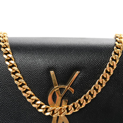 Saint Laurent Grain De Poudre Small Monogram Kate Satchel Black 7 of 9