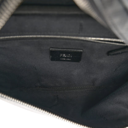 Fendi Glazed Fabric Vitello Liberty Century Logo FF 1974 Diagonal Belt Bag Black Sunflower 5 of 10