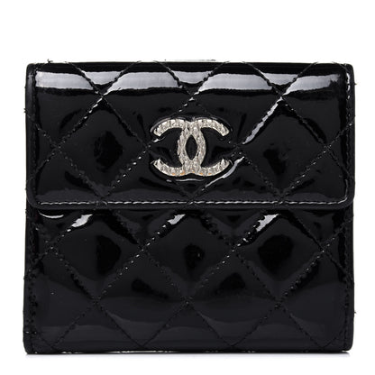 Chanel Patent Quilted Brilliant French Flap Wallet Black 1 of 17