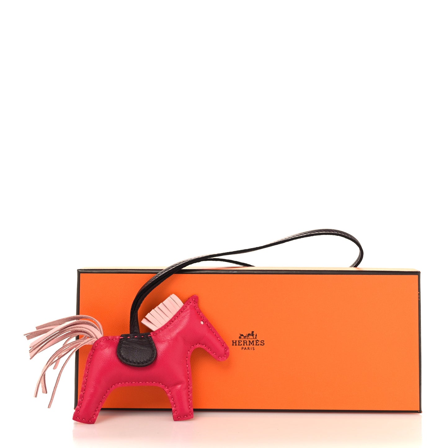 Milo Lambskin Grigri Rodeo Horse Bag Charm PM Rose Sakura Framboise Rouge Sellier