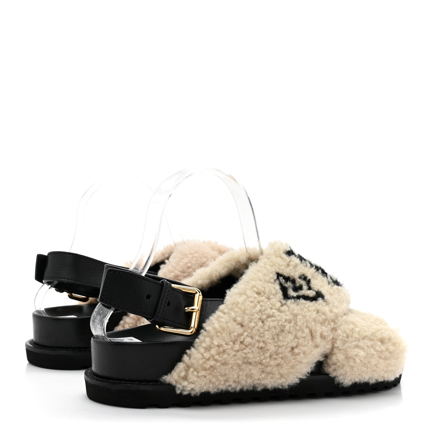 Shearling Paseo Sandals 40 Black