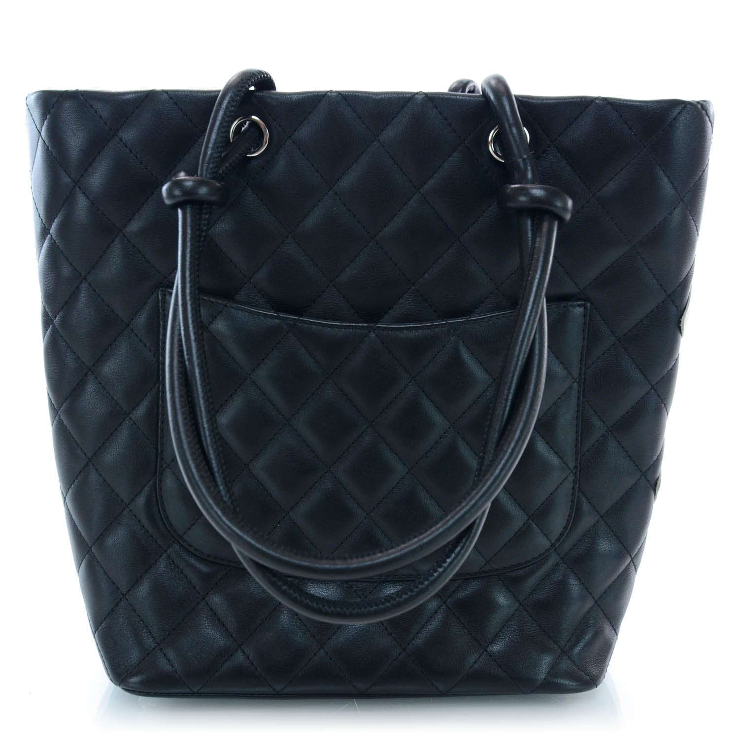 Chanel Calfskin Quilted Medium Cambon Tote Black White 3 of 9