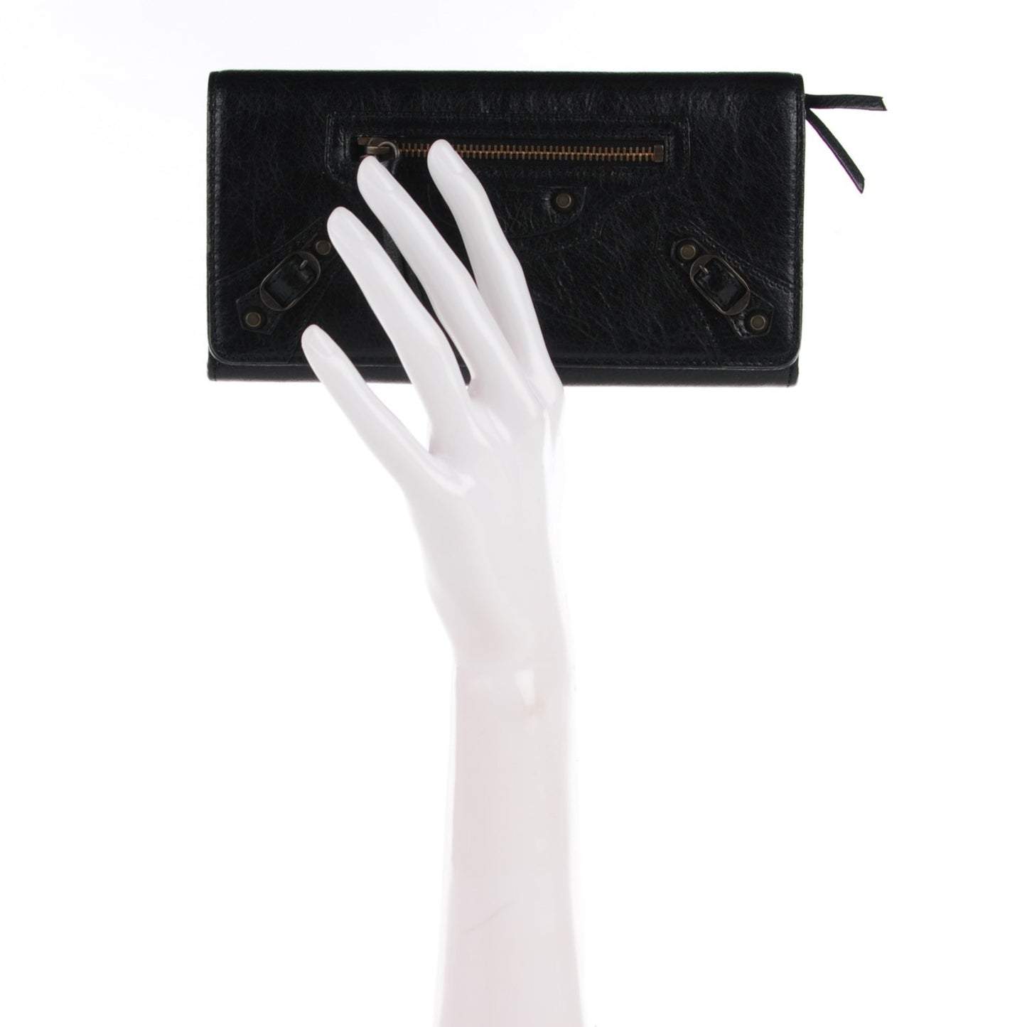 Agneau Classic Hardware Money Wallet Black
