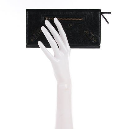 Balenciaga Agneau Classic Hardware Money Wallet Black 2 of 8