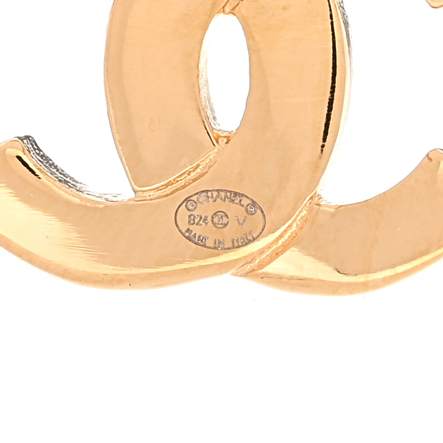 Metal CC Mini Stud Earrings Gold