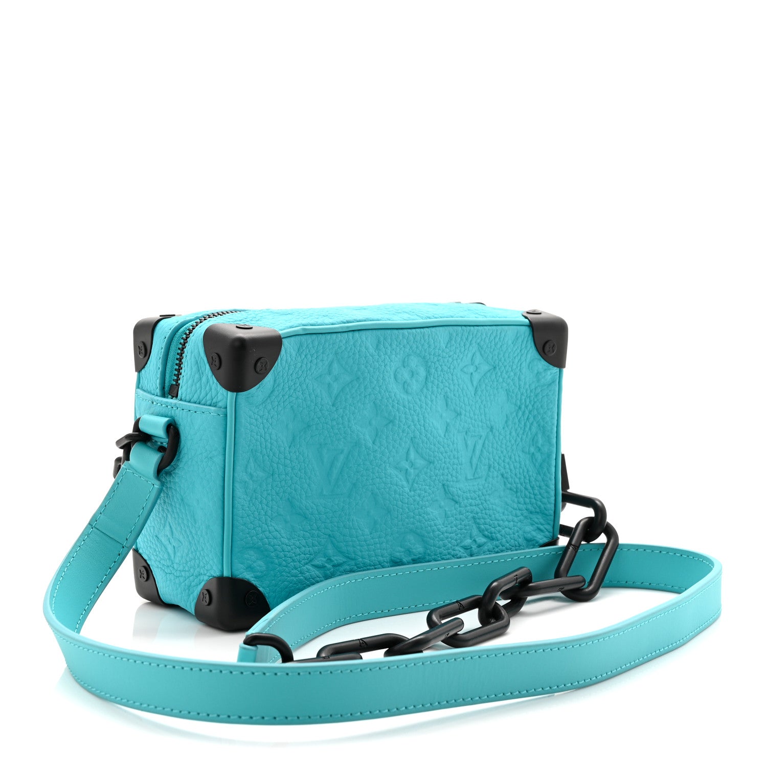 Louis Vuitton Taurillon Monogram Mini Soft Trunk Turquoise 3 of 9