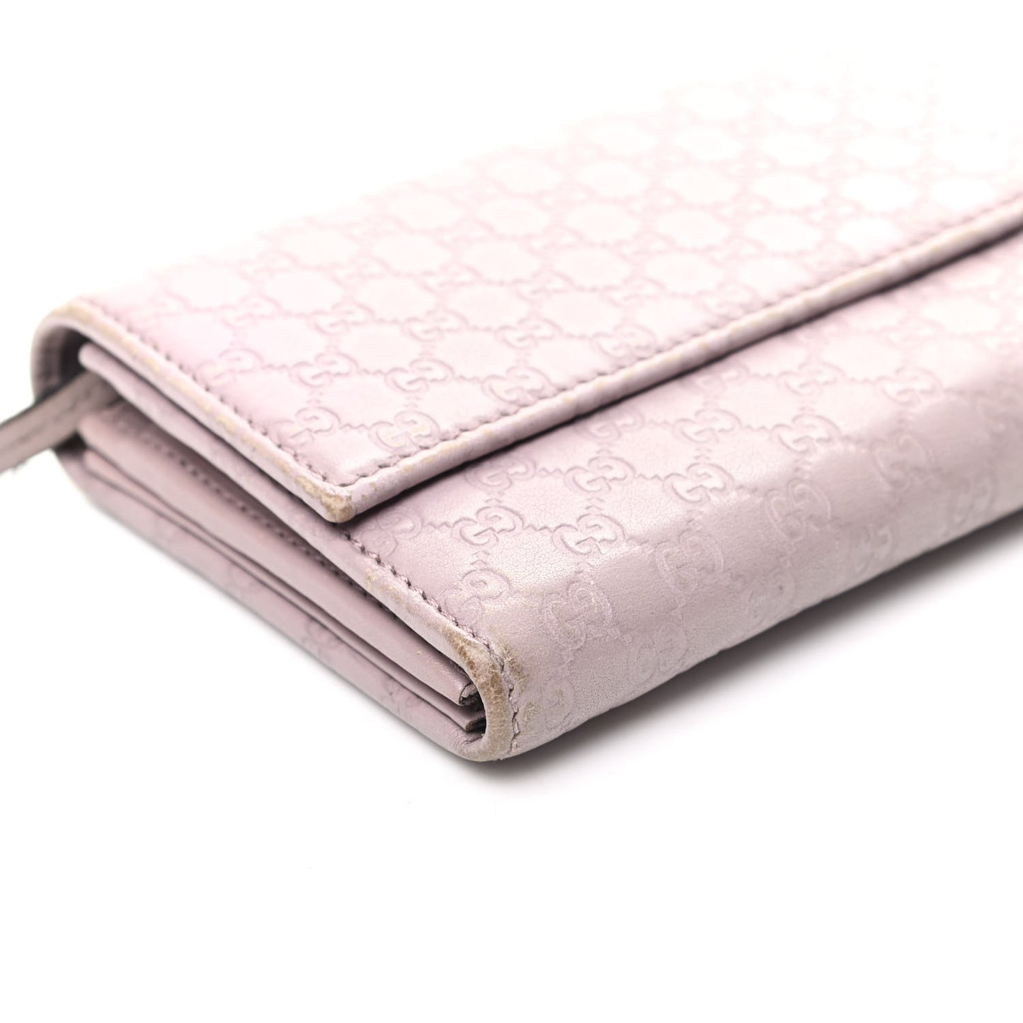 Soft Microguccissima Dice Chain Wallet Mauve