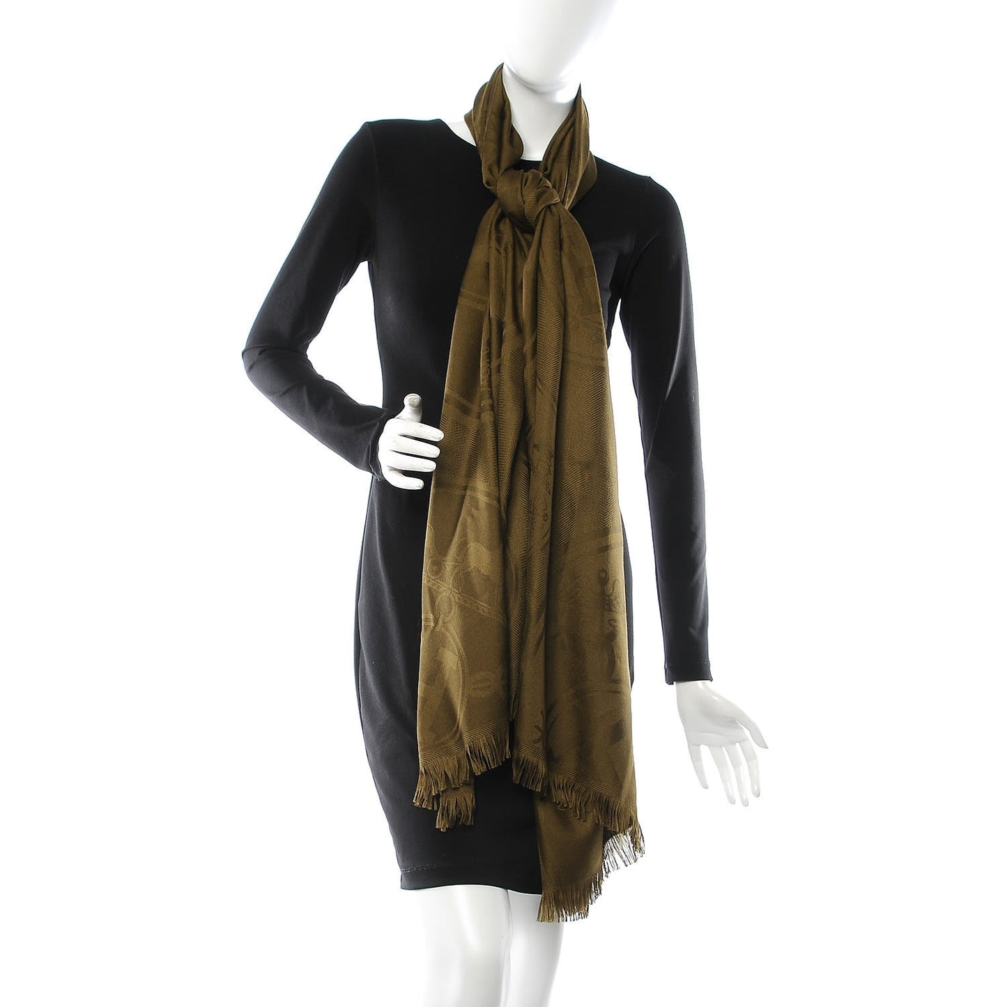 Cashmere Silk New Libris Stole Kaki