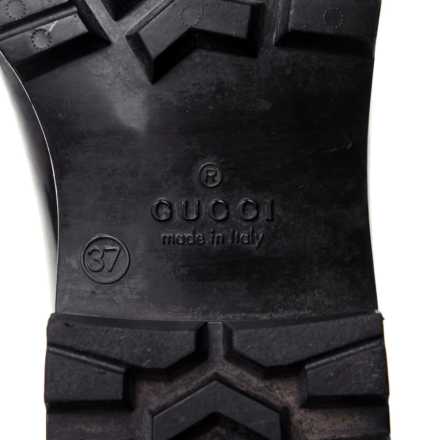 Rubber Monogram Rain Boots 37 Black
