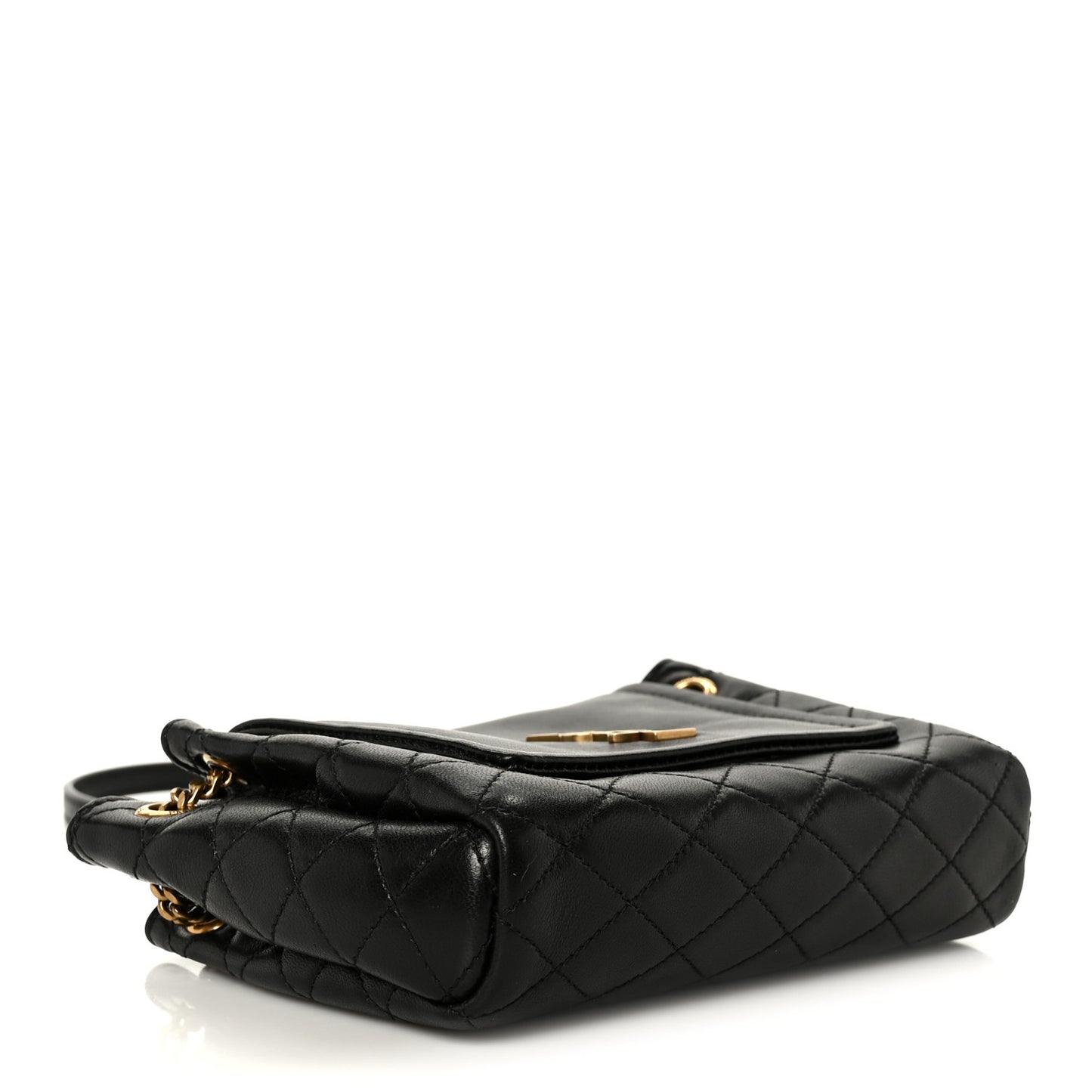 Lambskin Quilted Monogram Mini Nolita Black