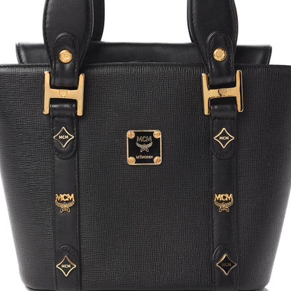 MCM Grained Calfskin Mini Tote Black 9 of 9