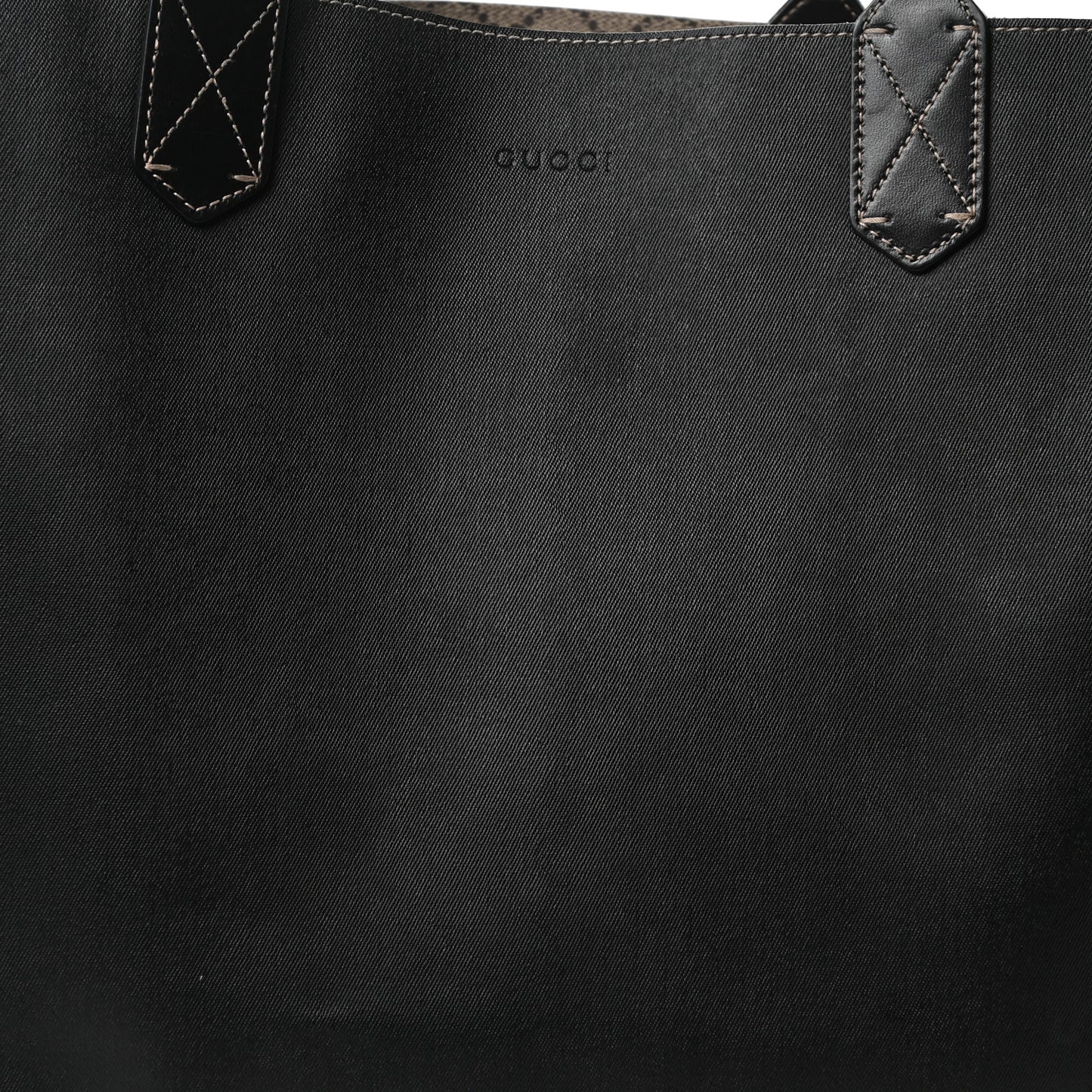 GG Supreme Monogram Large Reversible Tote Beige Black