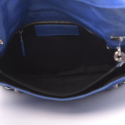 Balenciaga Agneau Giant 12 Silver Envelope Strap Clutch Bleu Lazuli 5 of 10
