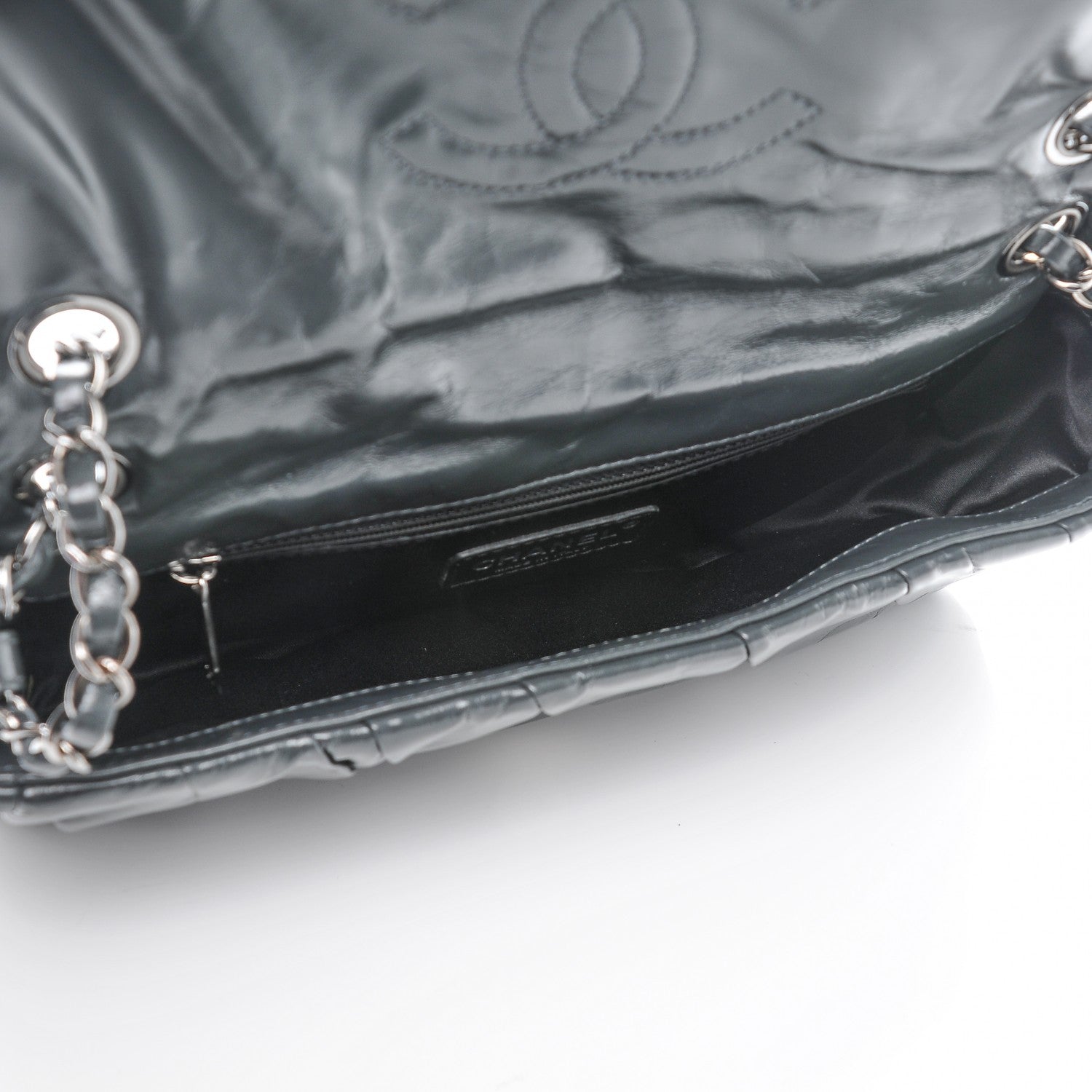 Chanel Glazed Calfskin Medium Twisted Flap Dark Grey 5 of 7