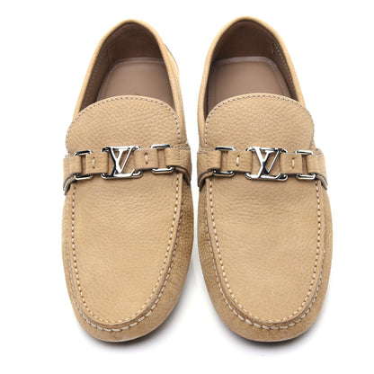 Louis Vuitton Nubuck Mens Hockenheim Moccasin Loafers 9 Beige 8 of 11