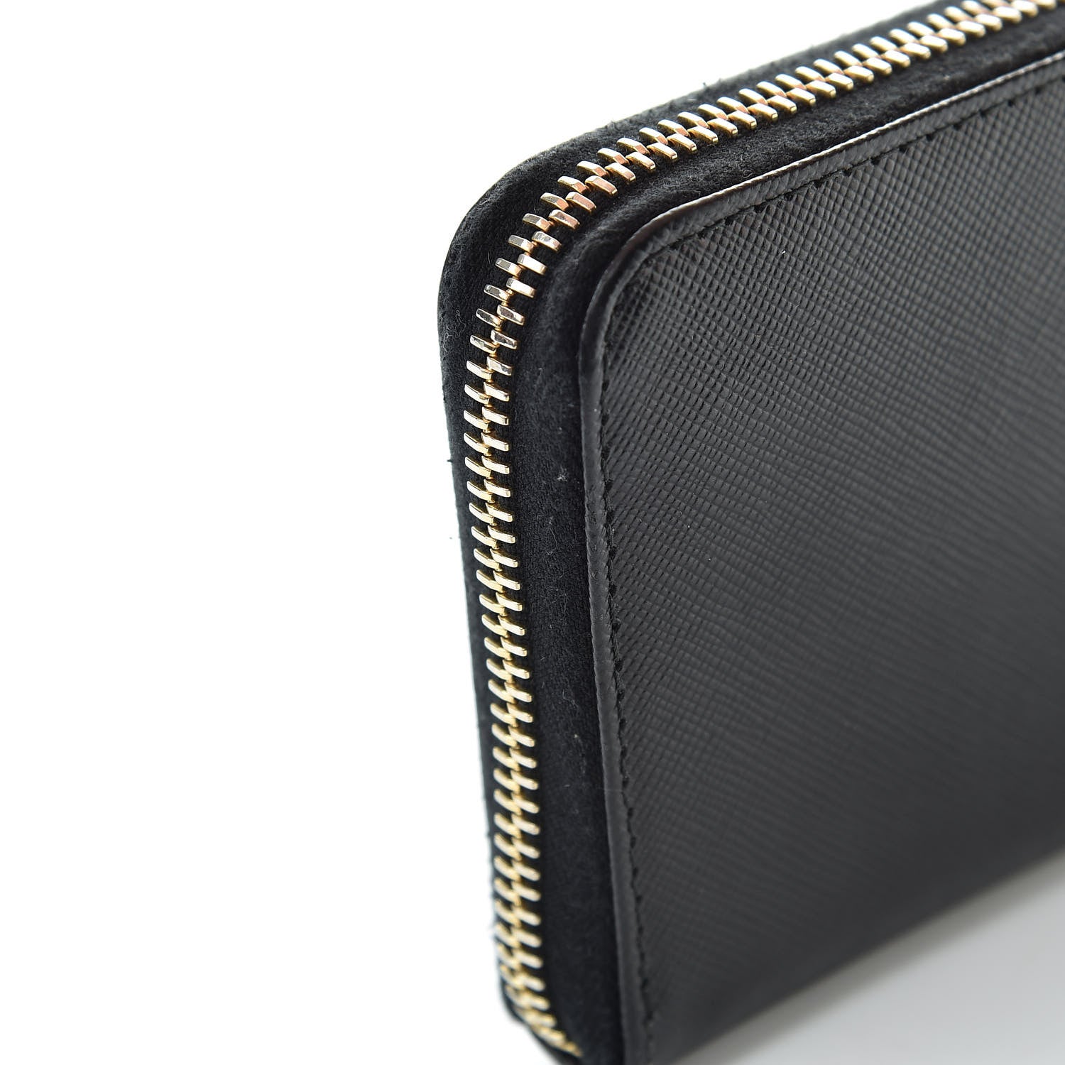 Prada Saffiano Zip Around Wallet Black 8 of 8