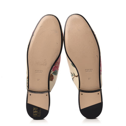 Gucci Calfskin Stamp Allover Rose Princetown Slippers 37 Ivory Multicolor 5 of 8