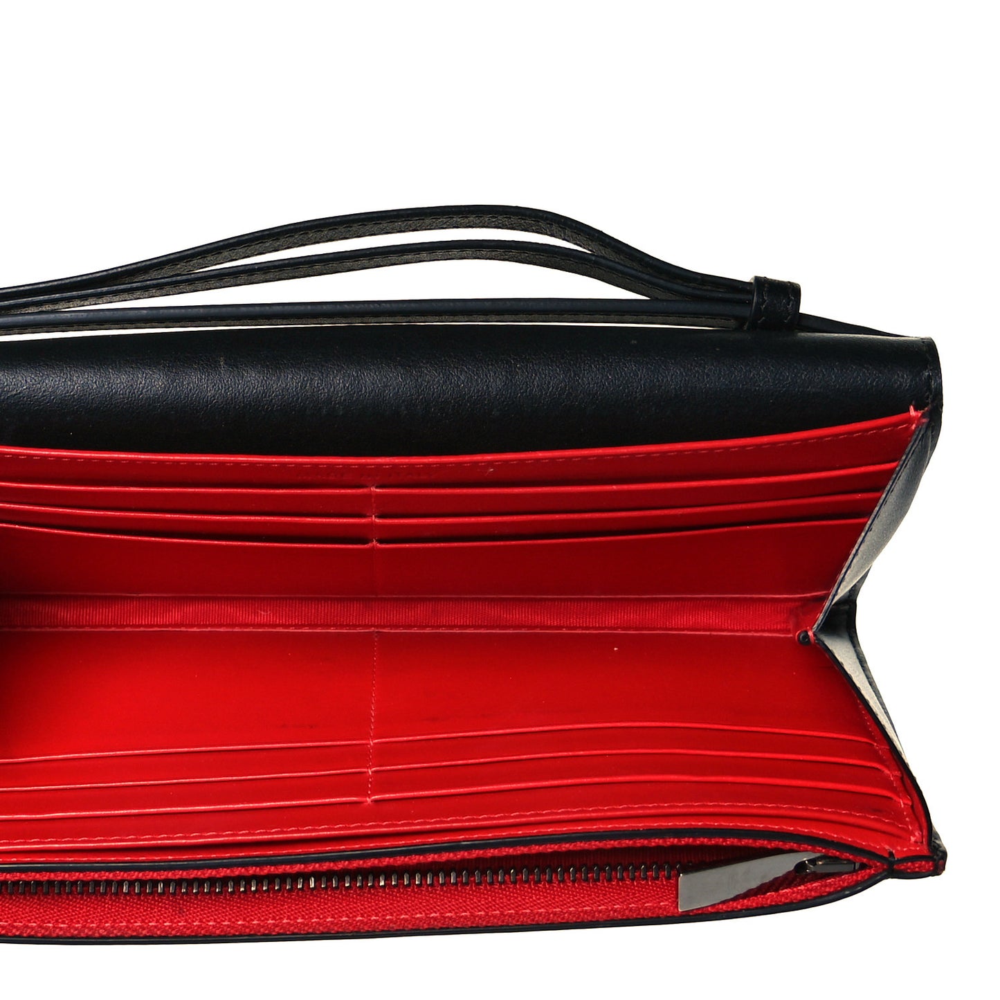 Calfskin Macaron Spiked Flap Wallet Black