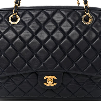 Chanel Lambskin Quilted Travel Flap Tote Navy 9 of 12