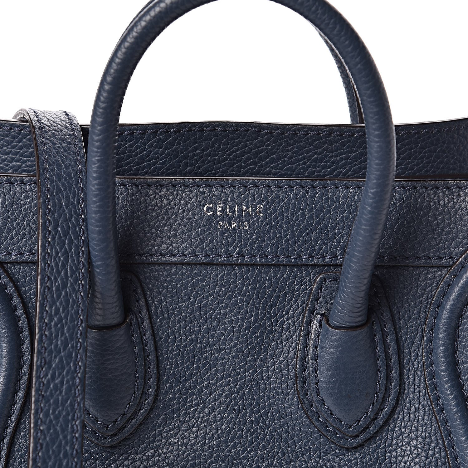 Celine Drummed Calfskin Nano Luggage Orage 10 of 10