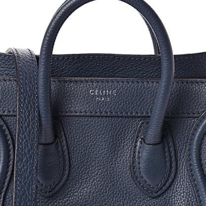 Celine Drummed Calfskin Nano Luggage Orage 10 of 10