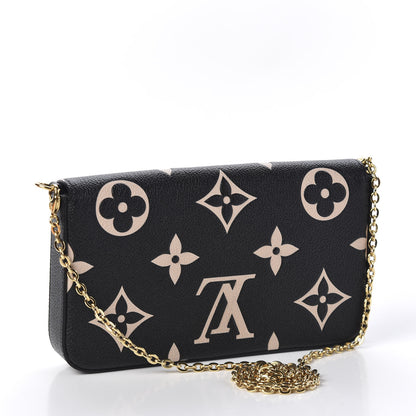 Louis Vuitton Empreinte Monogram Giant Crafty Pochette Felicie Black Creme 2 of 10