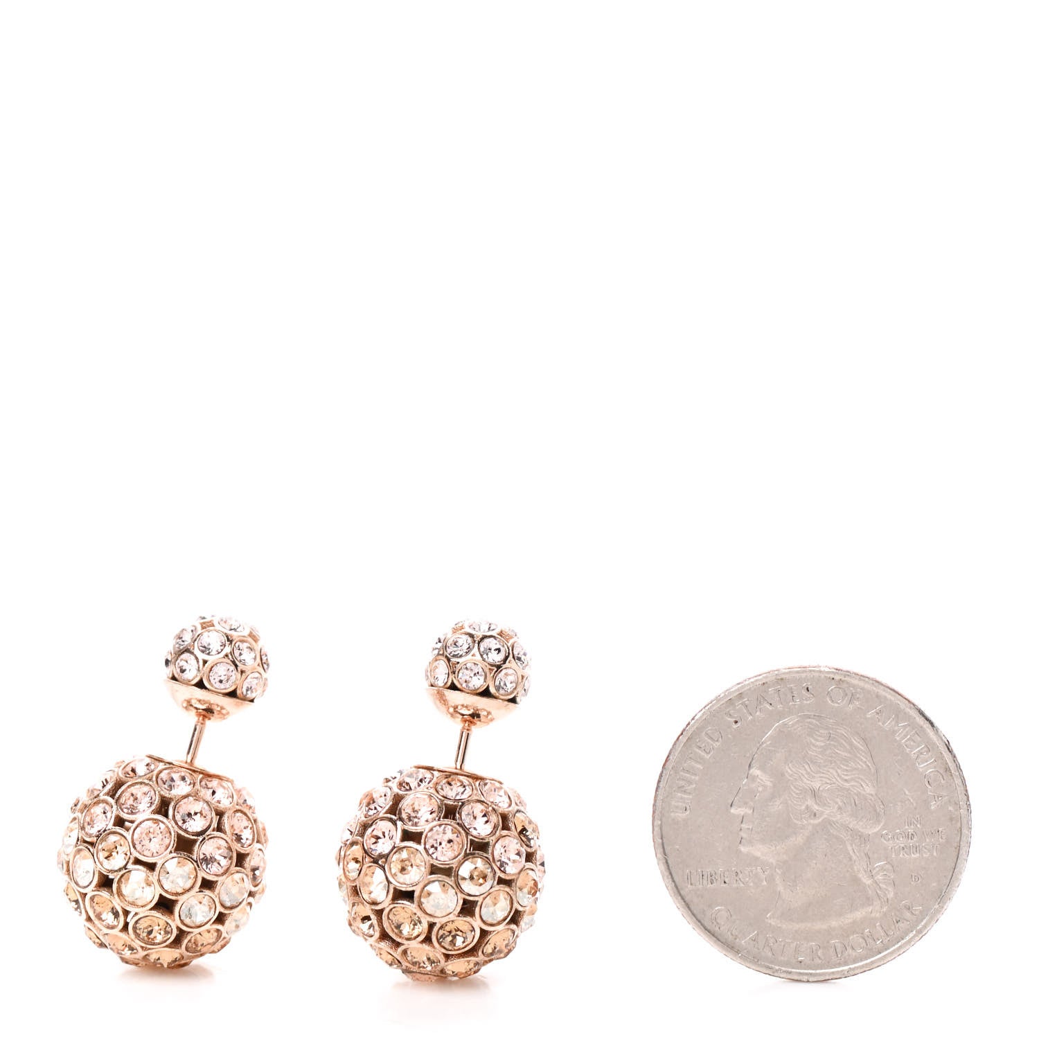 Christian Dior Crystal Mise En Dior Tribal Earrings Light Pink Gold 2 of 4
