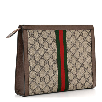 Gucci GG Supreme Monogram Web Ophidia Pouch Brown 3 of 8