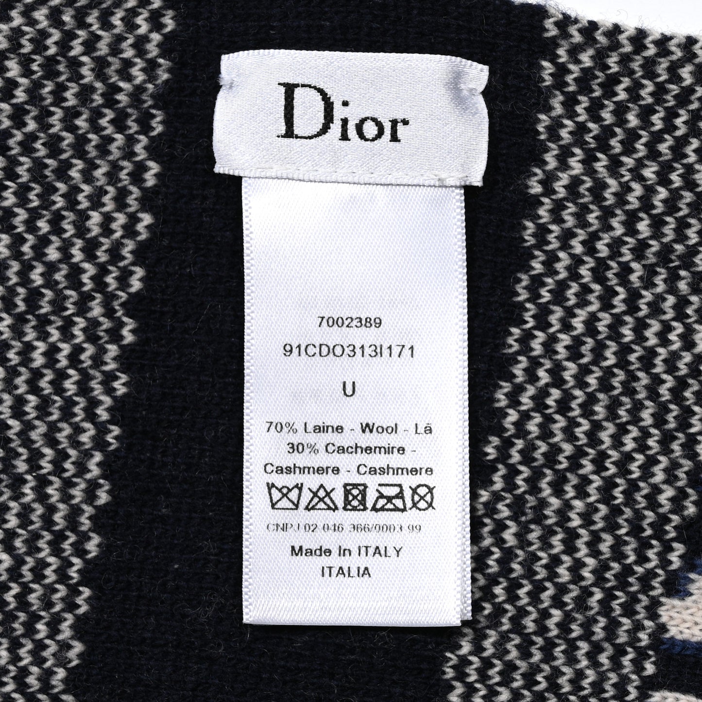 Wool Cashmere Oblique Scarf Beige Blue Black