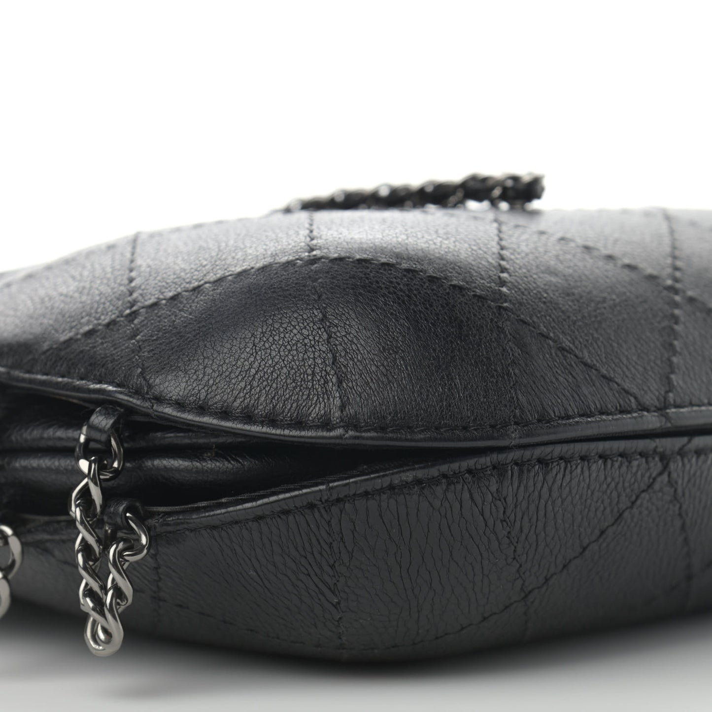 Calfskin Quilted Small Gabrielle Bucket Black