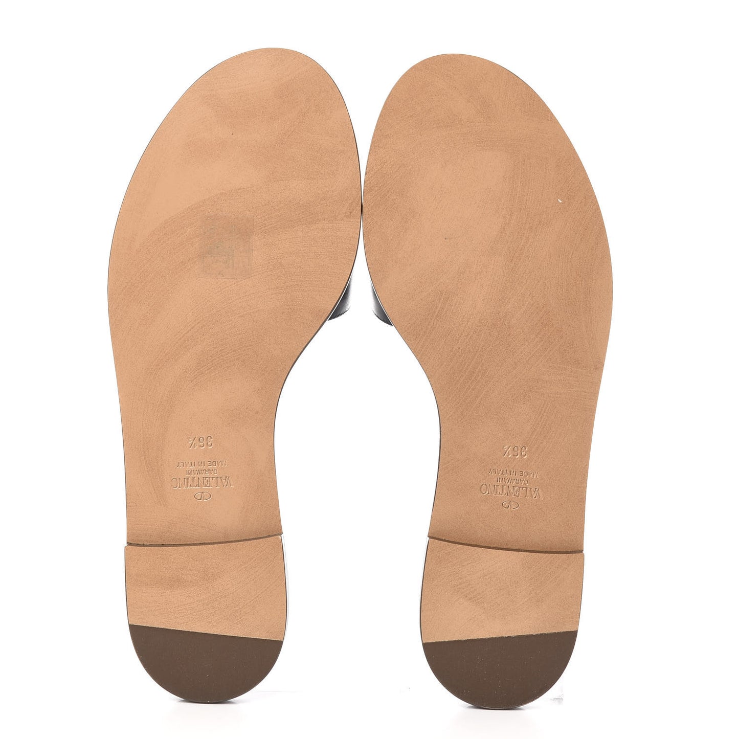 Calfskin Vlogo Flat Slide Sandals 36.5 Black