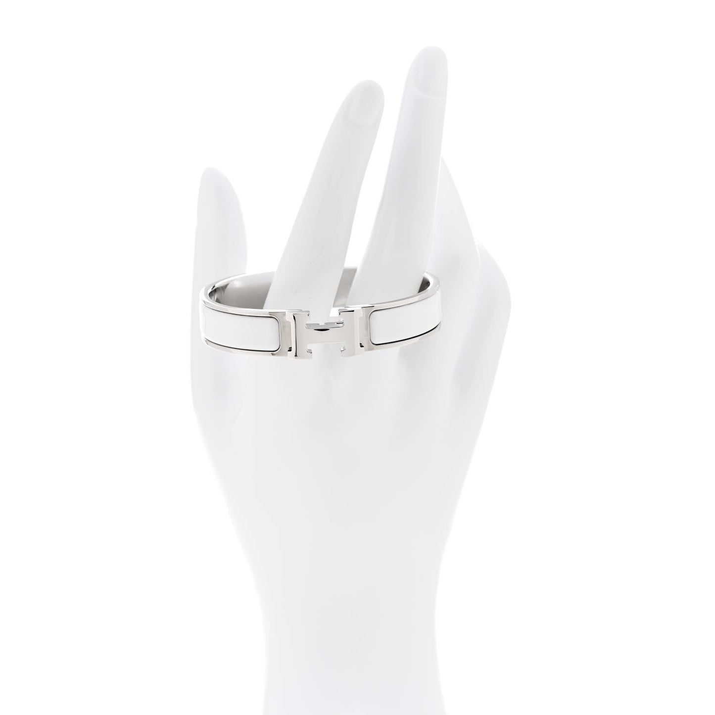 Enamel Narrow Clic Clac H Bracelet PM White