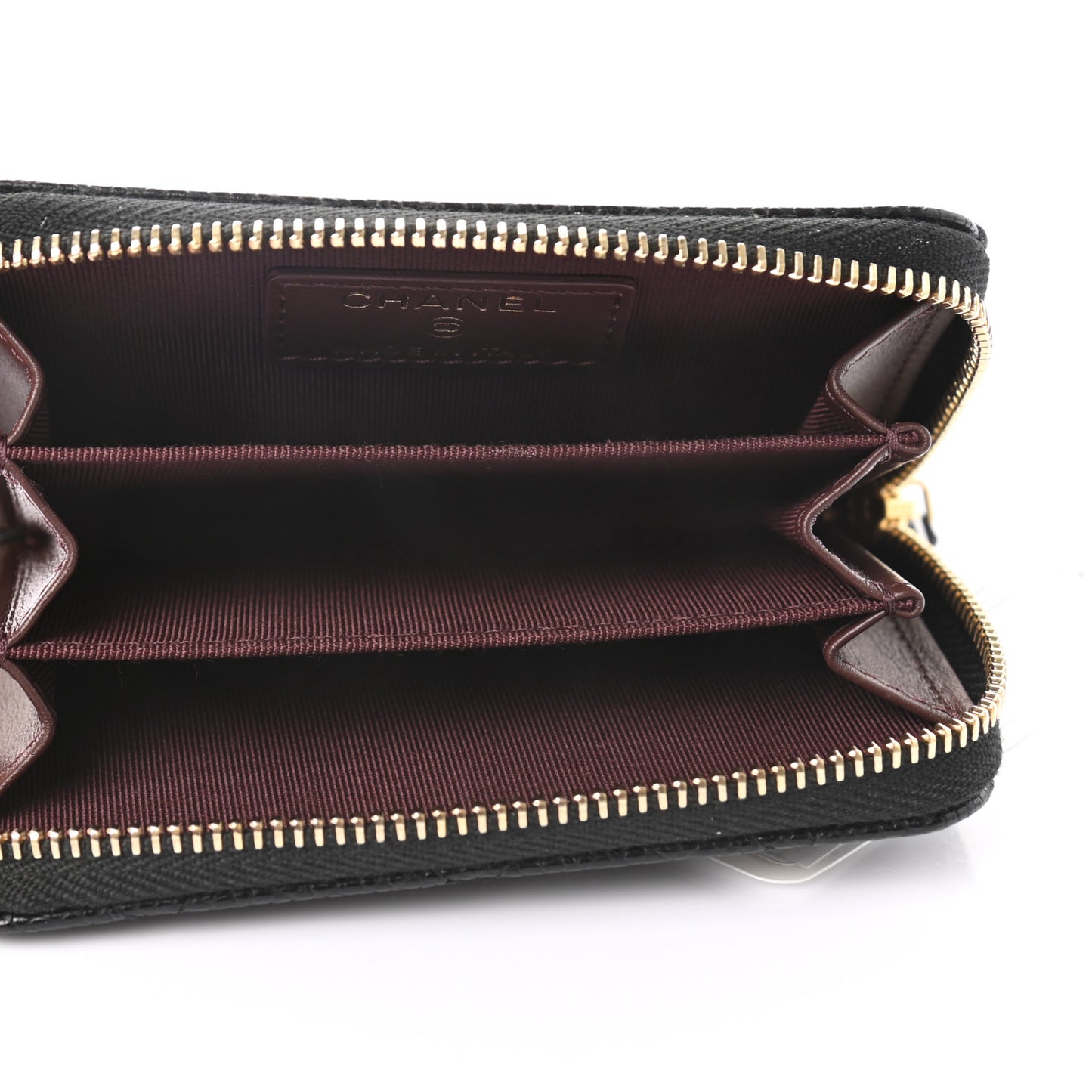 Caviar Quilted Zip Coin Purse Black