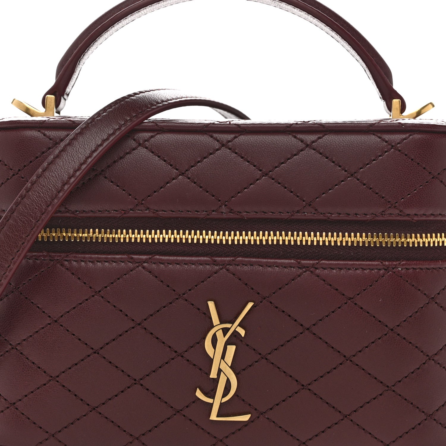 Saint Laurent Lambskin Quilted Mini Gaby Vanity Case  Rouge Cabernet 8 of 11